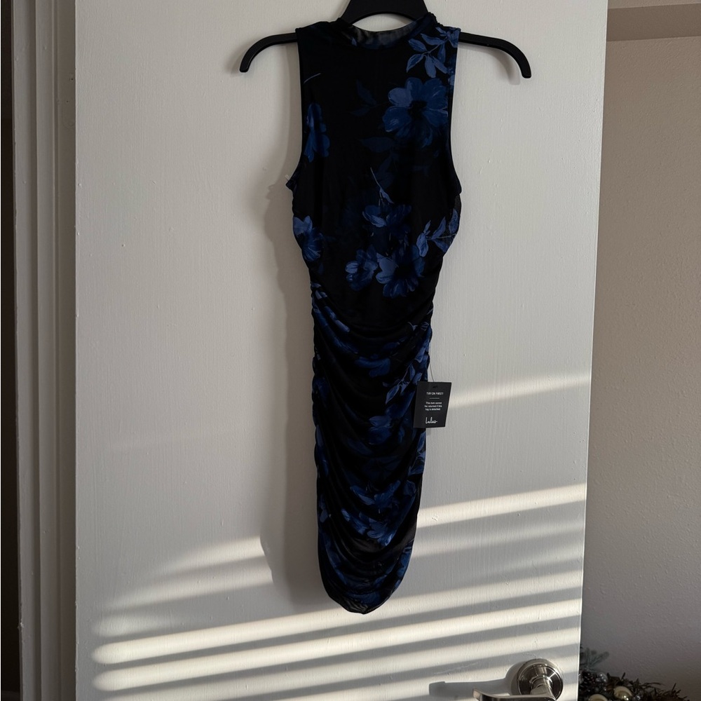Lulu’s Elegant Blue Floral Dress. New with tags.